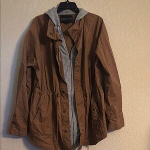 Forever 21 Brown Jacket with Gray Hoodie